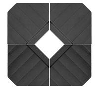 Outsunny Cantilever Parasol Base Weights, Set of 4, Heavy Duty, Suitable for 80kg Sand or 60kg Water, Black