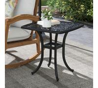 Outsunny 53cm Outdoor Square Side Table - Black, Black