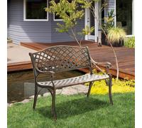 Outsunny Cast Aluminium Outdoor Garden Bench 2 Seater Antique Patio Loveseat