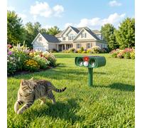 Outsunny Cat Repellent for Gardens, Solar Ultrasonic PIR Fox Cat Deterrent - Green - 1 - ABS