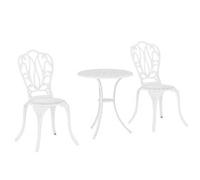 OutSunny Chair Table Set Aluminium White Outdoor