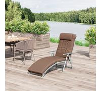 OUTSUNNY Chaise Lounge Chair Folding Pool Beach Sun Lounger Adjustable Padded Seat in Brown Outsunny Brown