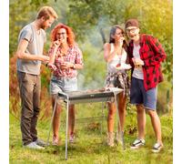 Outsunny Portable Charcoal Barbecue BBQ Grill with Griddle Plate