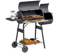 Outsunny Tolley Chacoal Bbq Bael Babecue Gill Patio Heating Heat Smoke - Black