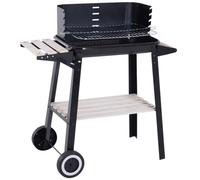 OUTSUNNY Charcoal BBQ Grill Trolley Barbecue Patio Outdoor Garden Heating Smoker in Black Outsunny Black