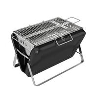 Outsunny Charcoal BBQ Grill Portable Stainless Steel Barbecue with Tilting Grate for Camping Picnic Garden Black