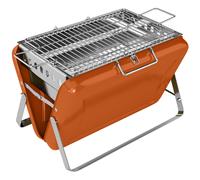 Outsunny Charcoal BBQ Grill Portable Stainless Steel Barbecue with Tilting Grate for Camping Picnic Garden Orange