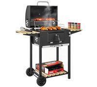 Outsunny Charcoal BBQ Grill w/Height Adjustable Charcoal Pan, Warming Rack