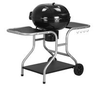 Outsunny Garden Charcoal Barbecue Grill Trolley BBQ Patio Heating w/ Wheels - 126L x 60W x 105H cm - Alloy Steel - Black