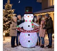 Outsunny Christmas Blow Up Snowman With Colourful Led Light