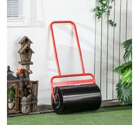 OUTSUNNY Combination Push/Tow Lawn Roller Filled w/ 38L Sand or Water Roller in Black Outsunny Black