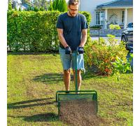 OUTSUNNY Compost Spreader, 24" Garden Spreader w/ Height Adjustable Handle in Green Outsunny Green