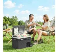 OUTSUNNY 40L Compressor Car Fridge Freezer, Dual Zone with App Control in Black Outsunny Black