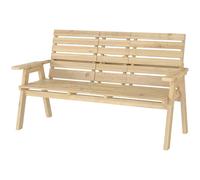 Outsunny Convertable 3-Seater Wood Bench Table Garden W/ Armrests Natural In Brown Brown