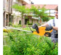 OUTSUNNY Cordless Hedge Trimmer with Brushless Motor, Orange Outsunny Orange