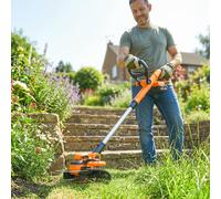Outsunny Cordless Strimmer with 2 x 4.0Ah Lithium Batteries & Charger - Cordless Strimmer - 93L x 31W x 18.5H cm - Orange
