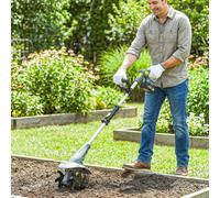 Outsunny Cordless Tiller, 18V Garden Rotavator with 2 x 4Ah Batteries