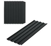Outsunny Corrugated Roofing Sheets, Pack of 12, Galvanised Metal Roofing Sheets for Greenhouse, Garage, Storage Shed, Carport, 129 x 45cm, Dark Grey