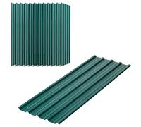 Outsunny Corrugated Roofing Sheets, Pack of 12, Galvanised Metal Roofing Sheets for Greenhouse, Garage, Storage Shed, Carport, 129 x 45cm, Green