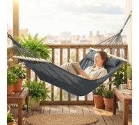 Outsunny Cotton Hammock, Soft Portable Swing Chair W/ Headrest