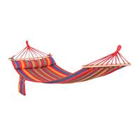 Outsunny Cotton Hammock Soft Portable Swing Sleeping w/ Headrest & Side Pocket Deluxe Swing Chair for Beach, Yard, Bedroom, Patio, Porch, Indoor, Outdoor 270 x 80 cm Multicolour