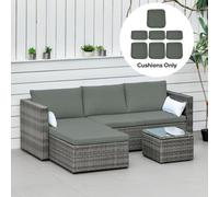 Outsunny Rattan Outdoor Seat Cushion Covers ONLY, Grey
