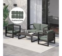 OUTSUNNY Replacement Cushion Cover Garden Rattan Patio Furniture Seat Cover in Dark Grey Outsunny Dark Grey