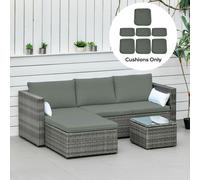 OUTSUNNY Replacement Cushion Cover Garden Rattan Patio Furniture Seat Cover in Dark Grey Outsunny Dark Grey