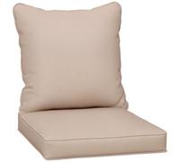 Outsunny Cushion Set with 1 Seat and 1 Back Pad for Dining Chair, Bench, Swing, Sofa, Water Repellent Outdoor Seat Pads for Indoor Outdoor Use, CUSHION ONLY, Beige