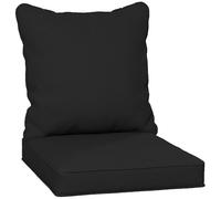 Outsunny Cushion Set with 1 Seat Cushion and 1 Back Pad Black