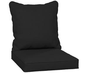 Outsunny Cushion Set with 1 Seat Cushion and 1 Back Pad Black | Outdoor Seat Pads Replacement, for Sofa, Dining Chair, Bench, Swing, Water Repellent, Indoor Outdoor Use,