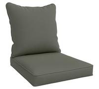 Outsunny Garden Chair Cushion Set – 1 Seat & Back Pad – Polyester – Charcoal Grey – 62×62×12 cm