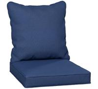 Outsunny Cushion Set with 1 Seat Cushion and 1 Back Pad for Dining Chair, Bench, Swing, Sofa, Water Repellent Outdoor Seat Pads for Indoor Outdoor Use, CUSHION ONLY, Dark Blue