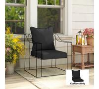 Outsunny Garden Chair Cushion With Seat & Back Pad, Cushion Only In Black Black
