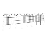 Outsunny Decoration Garden Fence 24inx8.7ft Picket Fence Panels 8PCs Black