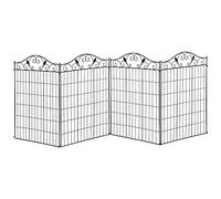 Outsunny Garden Decorative Fence 4 Panels 44in x 12ft Metal Wire Landscape Border Edging, Black