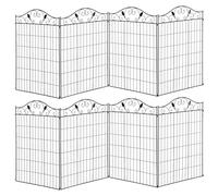 Outsunny Decorative Garden Fence Foldable Set of 2 365cm x 112cm Black