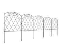 Outsunny Decorative Garden Fencing, 31.5 in x 9.8 ft Outdoor Picket Fence Panels, 5PCs Rustproof Metal Wire Landscape Flower Bed Border Edging Animal Barrier, Swirls