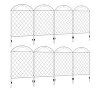 Outsunny Decorative Garden Fencing, 8PCs, 43in x 23ft, Black