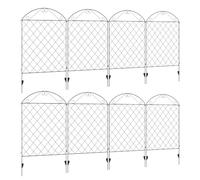 Outsunny Decorative Garden Fencing, 8PCs, 43in x 23ft, Black | Outdoor Use, Picket Fence Panels, Rustproof Metal Wire, Landscape Flower Bed Border Edging, Animal Barrier