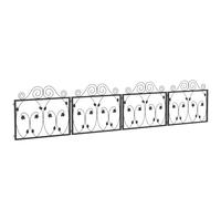 Outsunny 4 Panels Decorative Garden Fence Metal Wire No Dig Fencing Black, Black