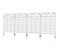 Outsunny Decorative Garden Fencing, Rustproof, 4PCs, Floral Swirls