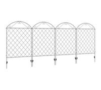 Outsunny Decorative Garden Fencing, Rustproof, 4PCs, Gentle Swirls | Outdoor Picket Fence Panels, 43in x 11.4ft, Steel Wire, Landscape Flower Bed Border Edging