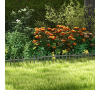 Outsunny Decorative Garden Fencing, Wooden Landscape Edging, Grey