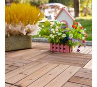 Outsunny Decorative Outdoor Divider Privacy Panel with Stand, Bamboo Black