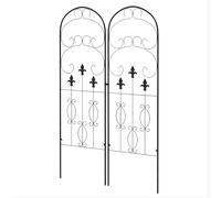 Outsunny Decorative Trellis Set: Elegant Scroll Design, Climbing Plant Support, Jet Black Aosom UK