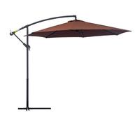 Outsunny Diameter 3M Hanging Umbrella Parasol-Coffee