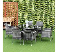 OutSunny Dining Set Grey 800 x 740 mm