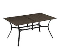Outsunny Garden Table With Parasol Hole For Patio, Deck, Brown, 150 X 96 X 73Cm