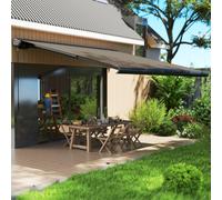 OUTSUNNY DIY Retractable Canopy with Remote Controller for Patio, Light Grey Outsunny Light Grey